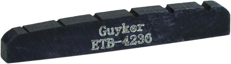 guyker 42mm Guitar Bone Nut - Black Pre-Slotted Bone Nuts for 6 String ST Strat Style Electric Guitar Replacement Parts Accessories 42mm*3.5mm*6mm (2 Pieces), ETB4236 - Image 2